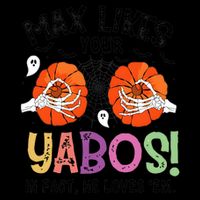 Max Likes Your Yabos In Fact He Loves Em Halloween Funny Boobs Drawstring Bag