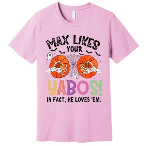 Max Likes Your Yabos In Fact He Loves Em Halloween Funny Boobs Premium T-Shirt