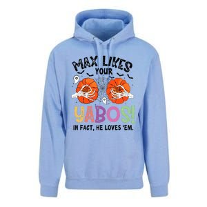 Max Likes Your Yabos In Fact He Loves Em Halloween Funny Boobs Unisex Surf Hoodie