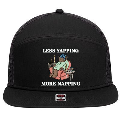 Middleclassfancy Less Yapping More Napping 7 Panel Mesh Trucker Snapback Hat