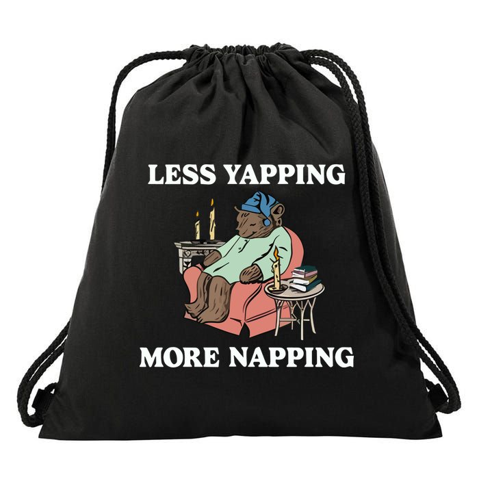 Middleclassfancy Less Yapping More Napping Drawstring Bag
