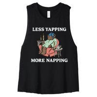 Middleclassfancy Less Yapping More Napping Women's Racerback Cropped Tank