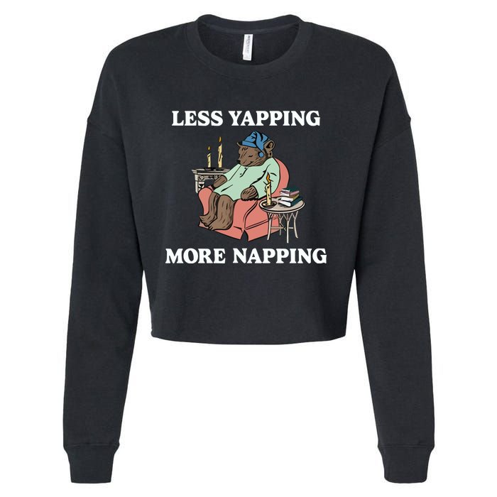 Middleclassfancy Less Yapping More Napping Cropped Pullover Crew