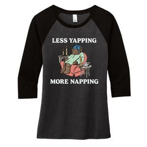 Middleclassfancy Less Yapping More Napping Women's Tri-Blend 3/4-Sleeve Raglan Shirt