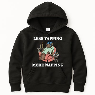 Middleclassfancy Less Yapping More Napping Kids Hoodie
