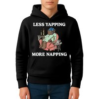 Middleclassfancy Less Yapping More Napping Kids Hoodie