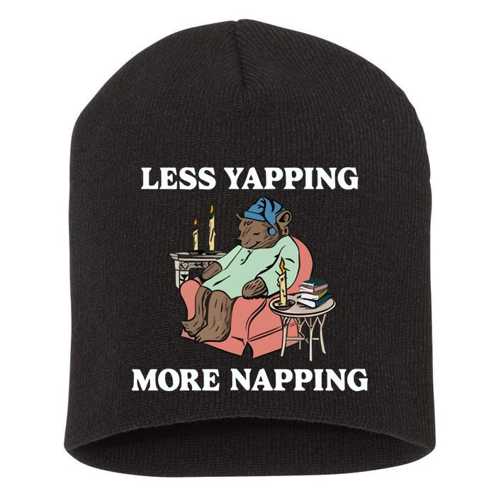 Middleclassfancy Less Yapping More Napping Short Acrylic Beanie