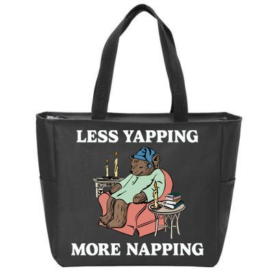 Middleclassfancy Less Yapping More Napping Zip Tote Bag
