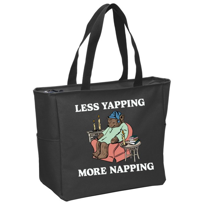 Middleclassfancy Less Yapping More Napping Zip Tote Bag