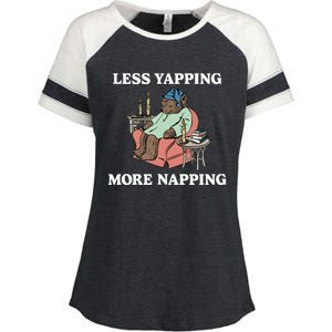 Middleclassfancy Less Yapping More Napping Enza Ladies Jersey Colorblock Tee