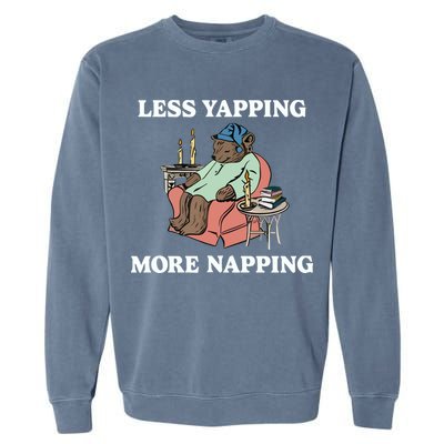 Middleclassfancy Less Yapping More Napping Garment-Dyed Sweatshirt