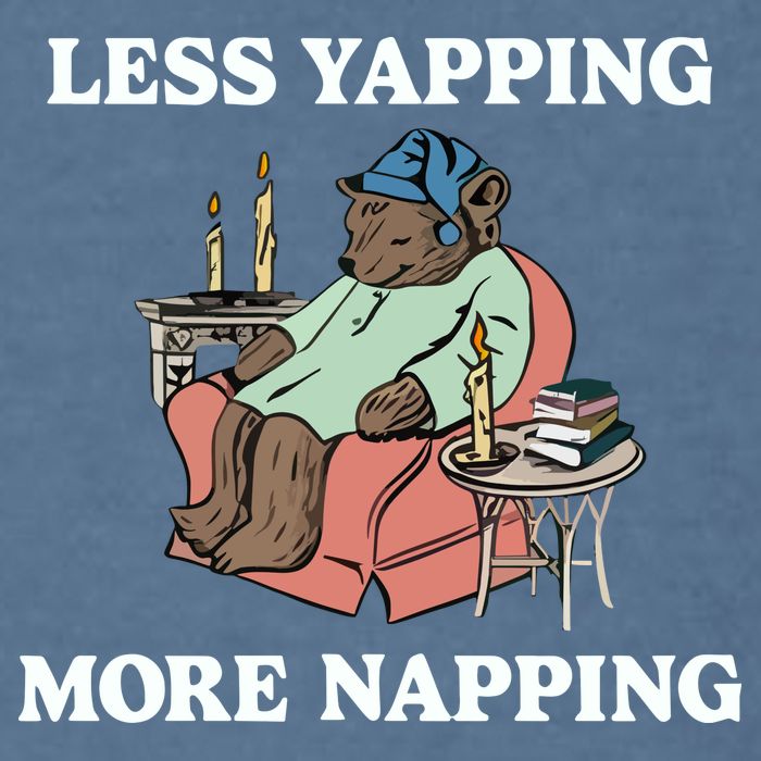 Middleclassfancy Less Yapping More Napping Garment-Dyed Sweatshirt
