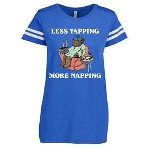 Middleclassfancy Less Yapping More Napping Enza Ladies Jersey Football T-Shirt