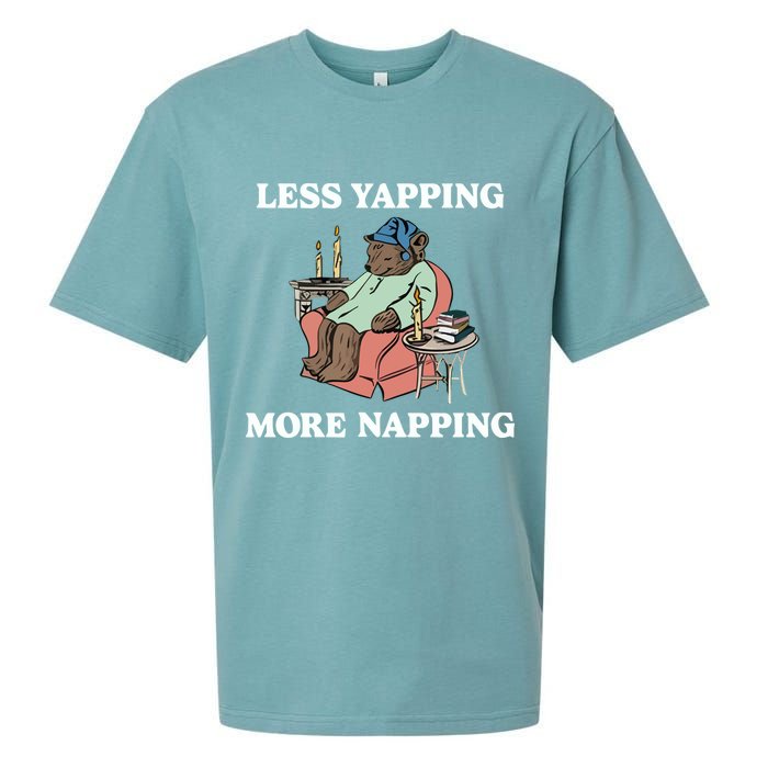 Middleclassfancy Less Yapping More Napping Sueded Cloud Jersey T-Shirt
