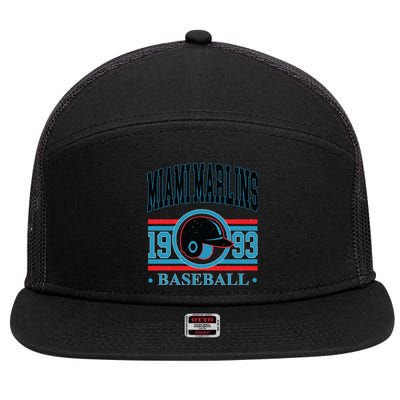 Miami Marlins 1993 Baseball Team Supporter 7 Panel Mesh Trucker Snapback Hat