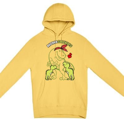 Momasaurus Moma 2 Dinosaur Mommy Mother's Day Premium Pullover Hoodie