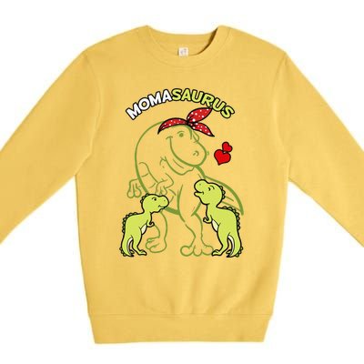 Momasaurus Moma 2 Dinosaur Mommy Mother's Day Premium Crewneck Sweatshirt