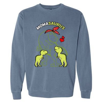 Momasaurus Moma 2 Dinosaur Mommy Mother's Day Garment-Dyed Sweatshirt