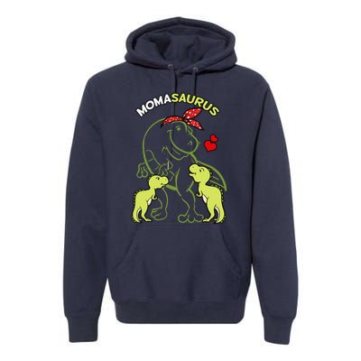 Momasaurus Moma 2 Dinosaur Mommy Mother's Day Premium Hoodie