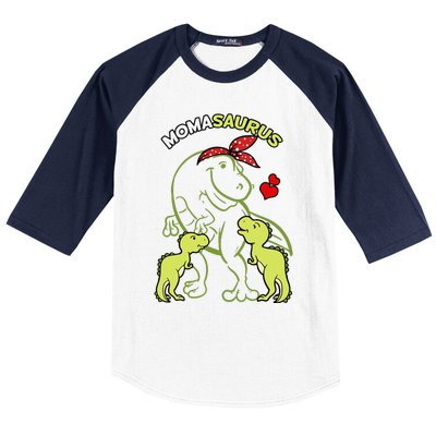 Momasaurus Moma 2 Dinosaur Mommy Mother's Day Baseball Sleeve Shirt