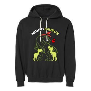 Mommysaurus Mommy 2 Dinosaur Mom Mother's Day Garment-Dyed Fleece Hoodie