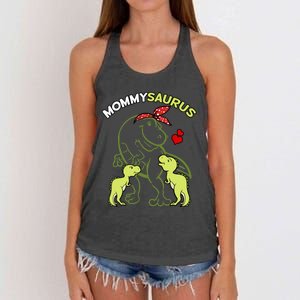 Mommysaurus Mommy 2 Dinosaur Mom Mother's Day Women's Knotted Racerback Tank