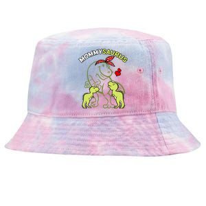 Mommysaurus Mommy 2 Dinosaur Mom Mother's Day Tie-Dyed Bucket Hat