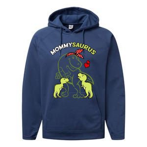 Mommysaurus Mommy 2 Dinosaur Mom Mother's Day Performance Fleece Hoodie