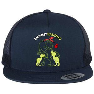 Mommysaurus Mommy 2 Dinosaur Mom Mother's Day Flat Bill Trucker Hat