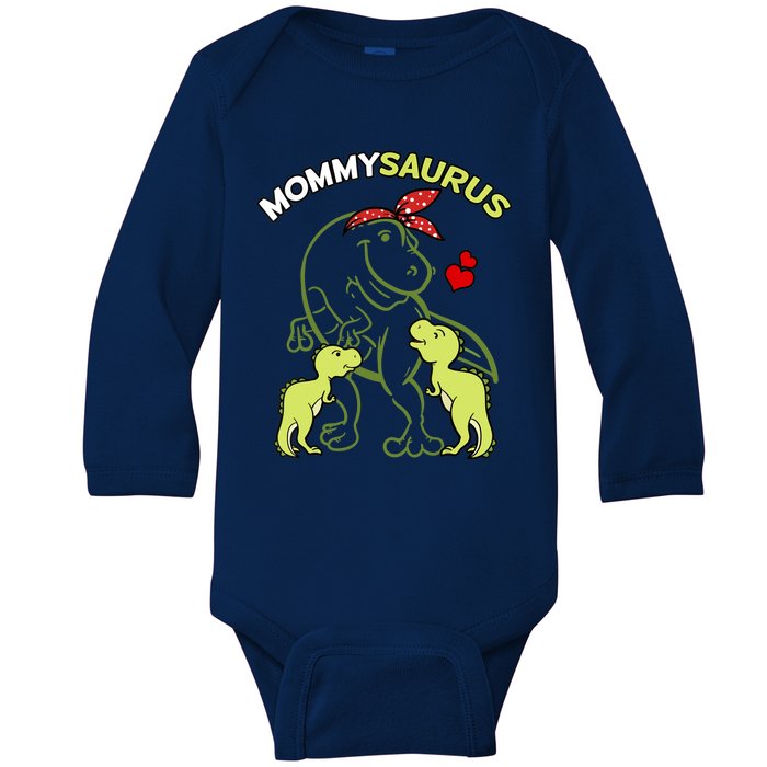 Mommysaurus Mommy 2 Dinosaur Mom Mother's Day Baby Long Sleeve Bodysuit