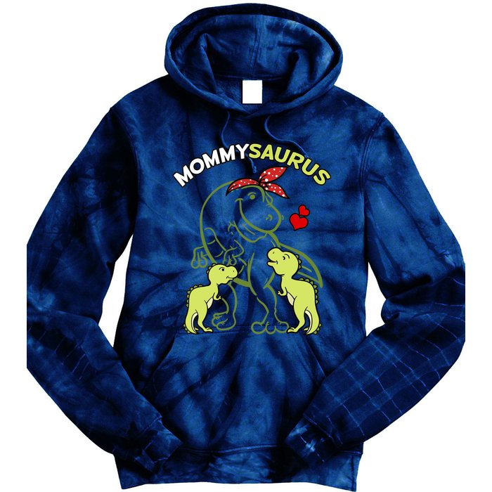 Mommysaurus Mommy 2 Dinosaur Mom Mother's Day Tie Dye Hoodie