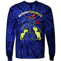 Mommysaurus Mommy 2 Dinosaur Mom Mother's Day Tie-Dye Long Sleeve Shirt