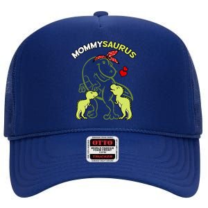 Mommysaurus Mommy 2 Dinosaur Mom Mother's Day High Crown Mesh Back Trucker Hat