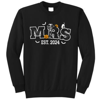 Mrs Mr 2024 Skeleton Couples Matching Wedding Halloween Sweatshirt