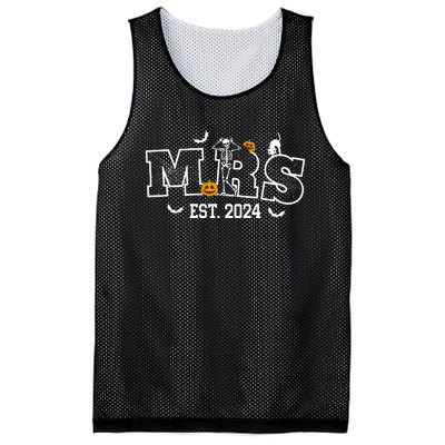 Mrs Mr 2024 Skeleton Couples Matching Wedding Halloween Mesh Reversible Basketball Jersey Tank