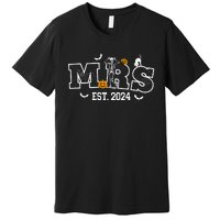 Mrs Mr 2024 Skeleton Couples Matching Wedding Halloween Premium T-Shirt