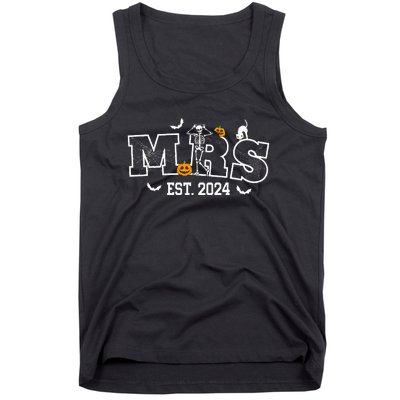 Mrs Mr 2024 Skeleton Couples Matching Wedding Halloween Tank Top