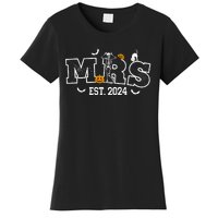 Mrs Mr 2024 Skeleton Couples Matching Wedding Halloween Women's T-Shirt