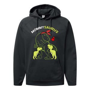 Mommysaurus Mommy 2  Dinosaur Mom Mother's Day Performance Fleece Hoodie