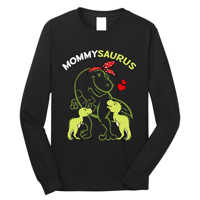 Mommysaurus Mommy 2  Dinosaur Mom Mother's Day Long Sleeve Shirt