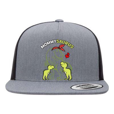 Mommysaurus Mommy 2  Dinosaur Mom Mother's Day Flat Bill Trucker Hat