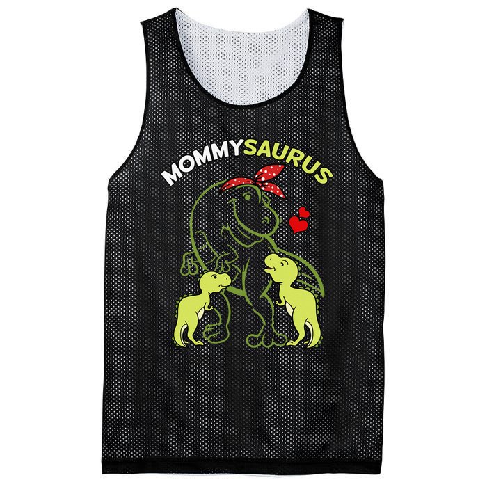 Mommysaurus Mommy 2  Dinosaur Mom Mother's Day Mesh Reversible Basketball Jersey Tank