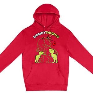 Mommysaurus Mommy 2  Dinosaur Mom Mother's Day Premium Pullover Hoodie