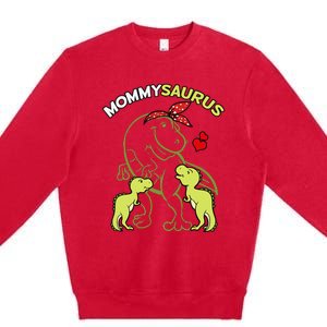 Mommysaurus Mommy 2  Dinosaur Mom Mother's Day Premium Crewneck Sweatshirt