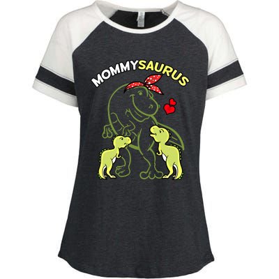 Mommysaurus Mommy 2 Dinosaur Mom Mothers Day Gift Enza Ladies Jersey Colorblock Tee