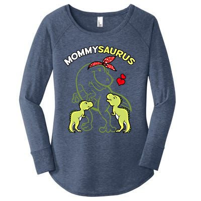 Mommysaurus Mommy 2 Dinosaur Mom Mothers Day Gift Women's Perfect Tri Tunic Long Sleeve Shirt