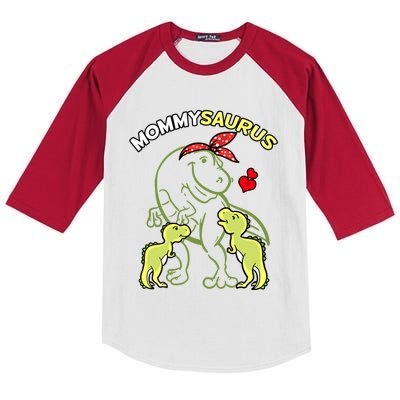 Mommysaurus Mommy 2 Dinosaur Mom Mothers Day Gift Kids Colorblock Raglan Jersey