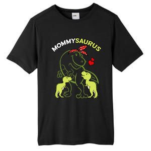 Mommysaurus Mommy 2 Child Dinosaur Mom Mothers Day Tall Fusion ChromaSoft Performance T-Shirt