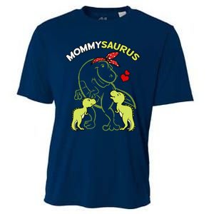 Mommysaurus Mommy 2 Child Dinosaur Mom Mothers Day Cooling Performance Crew T-Shirt