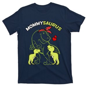 Mommysaurus Mommy 2 Child Dinosaur Mom Mothers Day T-Shirt